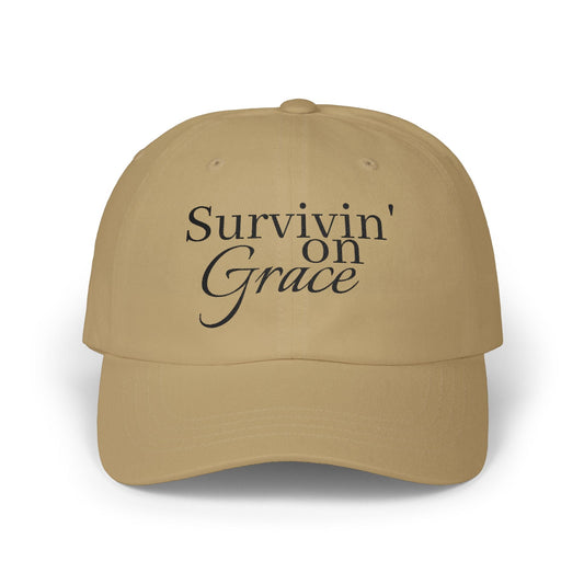 Survivin' on Grace — Women's Inspirational Embroidered Baseball Hat - Shante's Bazaar