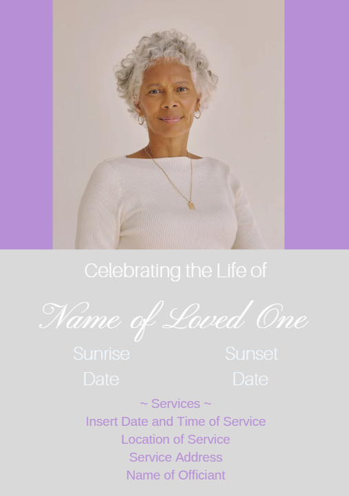 Funeral Program Booklet Template