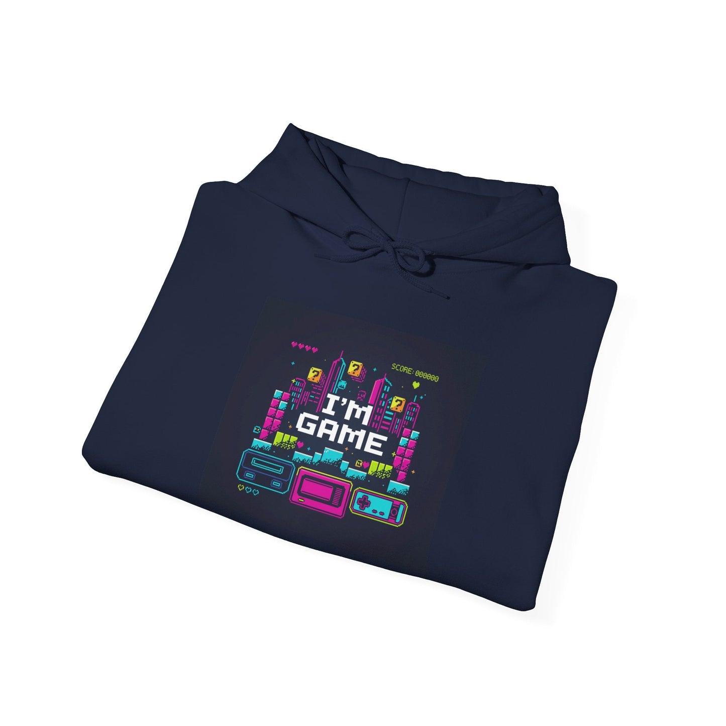 I'm Game pixel art Hoodie | retro gaming, streamer meme - Shante's Bazaar