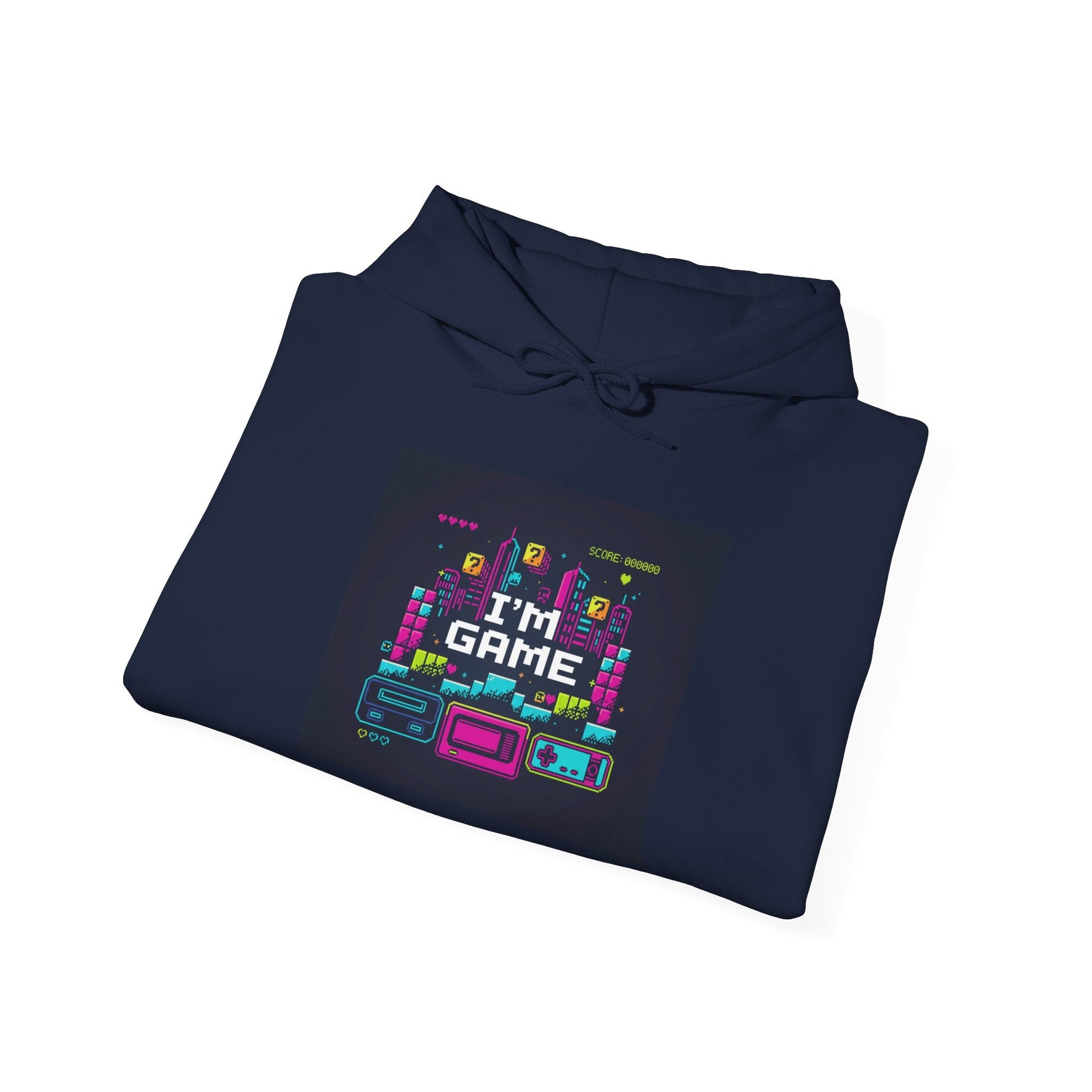 I'm Game pixel art Hoodie | retro gaming, streamer meme - Shante's Bazaar