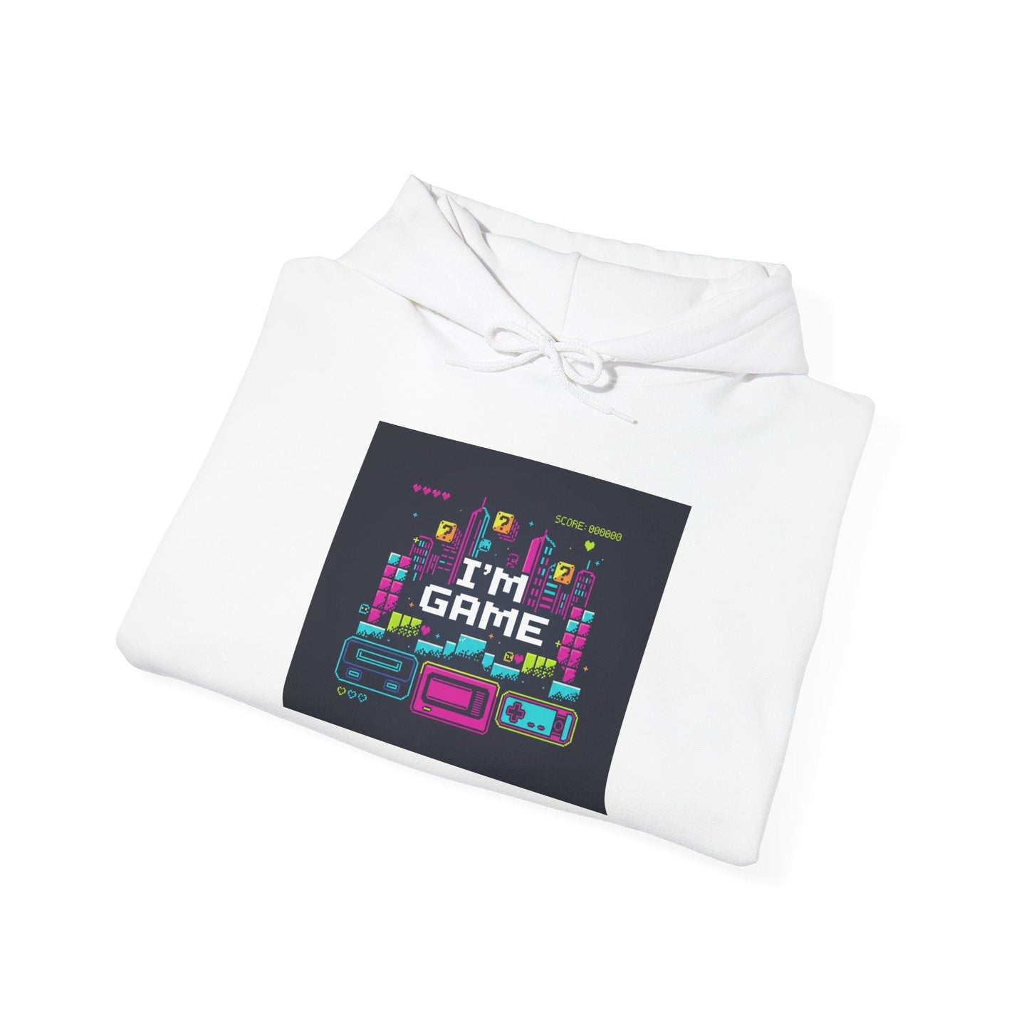 I'm Game pixel art Hoodie | retro gaming, streamer meme - Shante's Bazaar