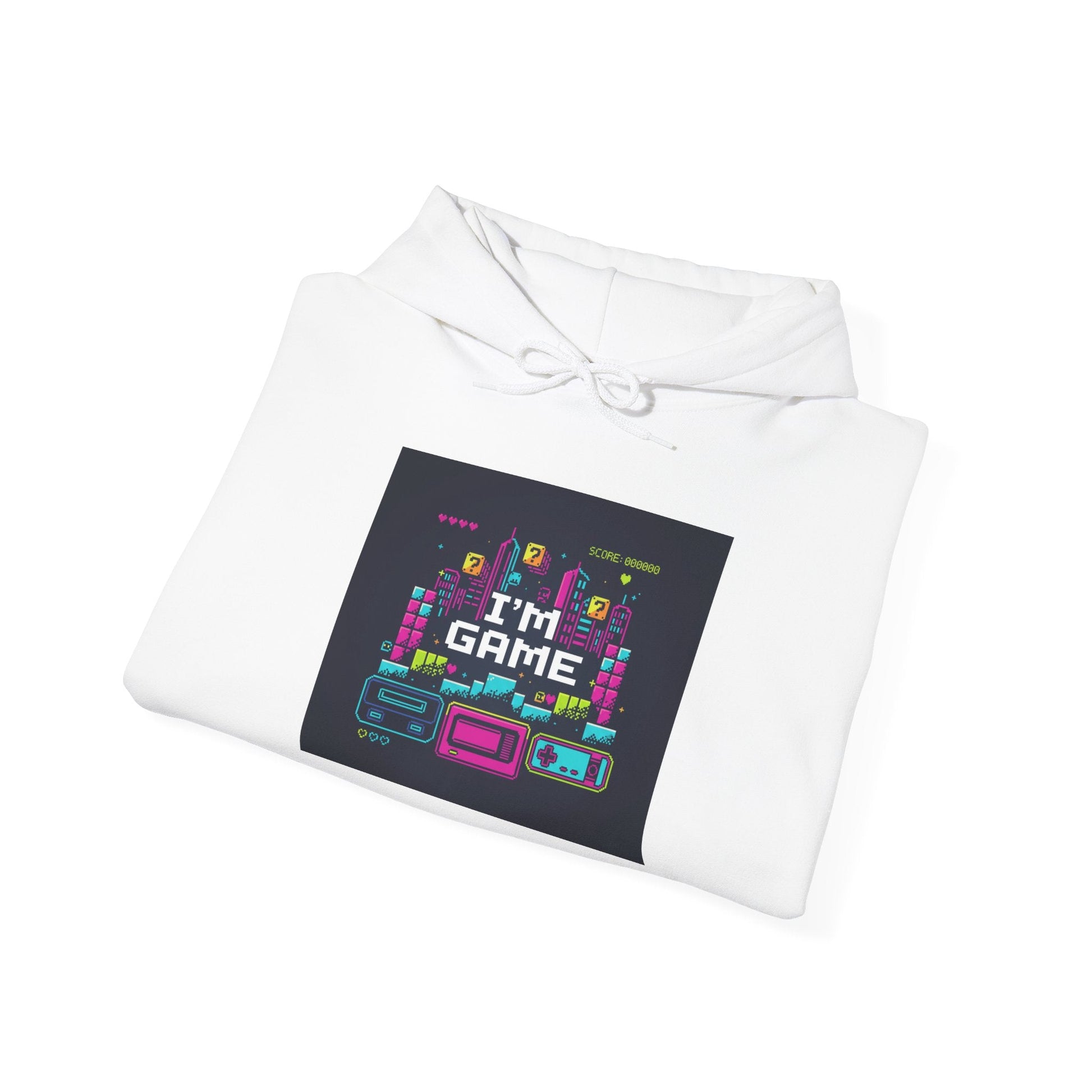 I'm Game pixel art Hoodie | retro gaming, streamer meme - Shante's Bazaar