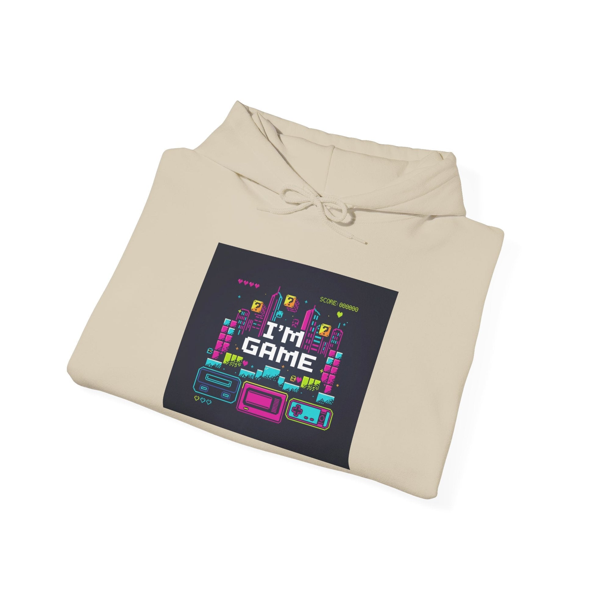 I'm Game pixel art Hoodie | retro gaming, streamer meme - Shante's Bazaar
