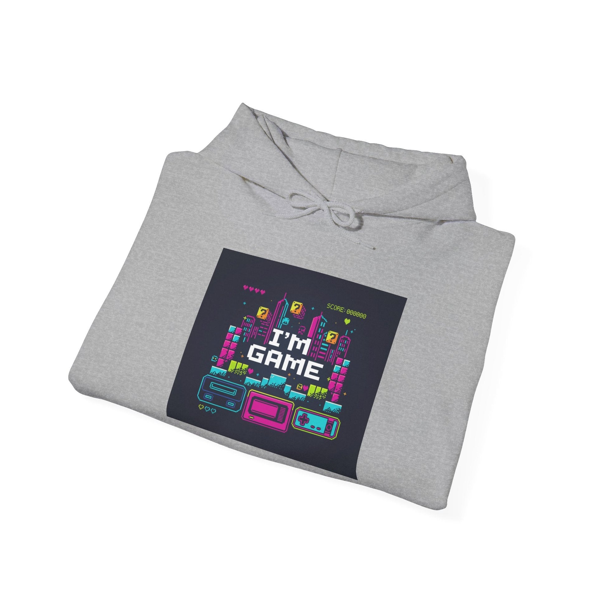 I'm Game pixel art Hoodie | retro gaming, streamer meme - Shante's Bazaar