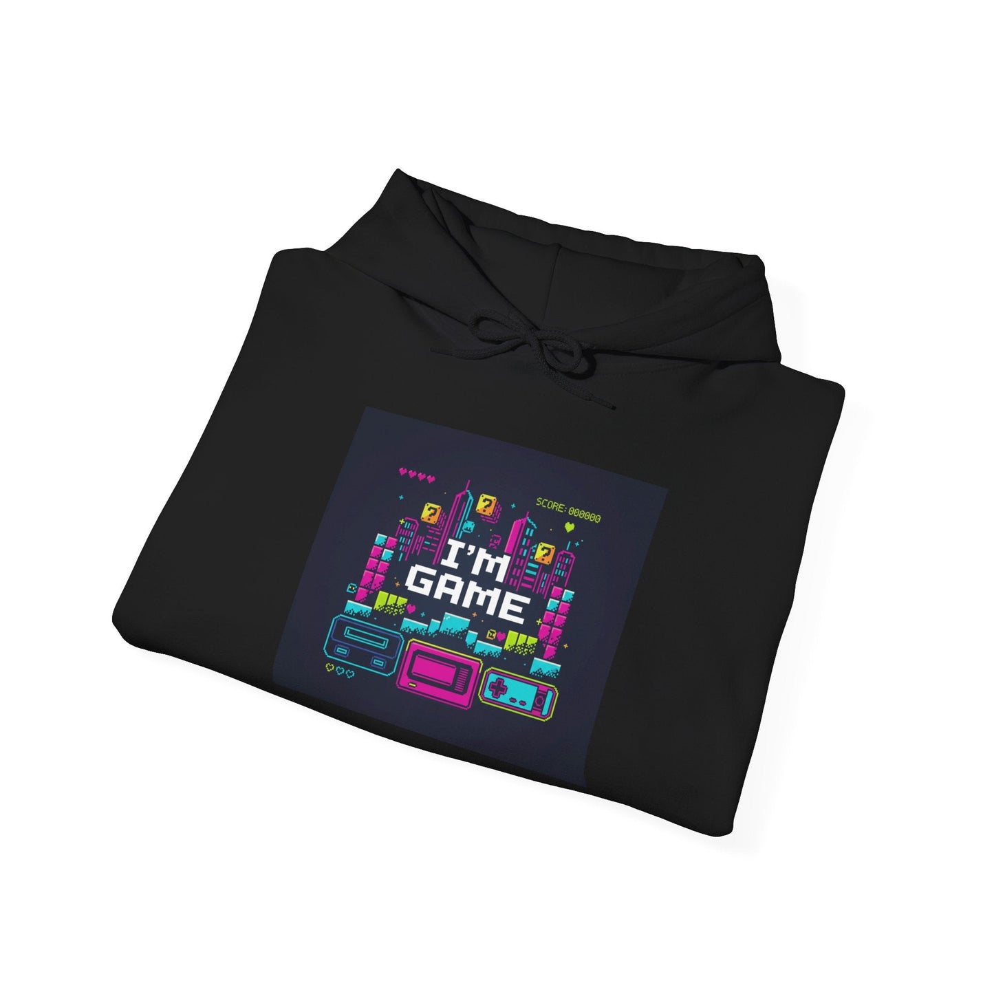 I'm Game pixel art Hoodie | retro gaming, streamer meme - Shante's Bazaar