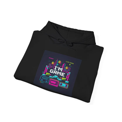 I'm Game pixel art Hoodie | retro gaming, streamer meme - Shante's Bazaar