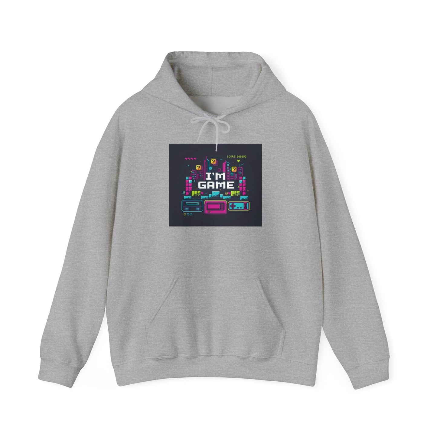 I'm Game pixel art Hoodie | retro gaming, streamer meme - Shante's Bazaar