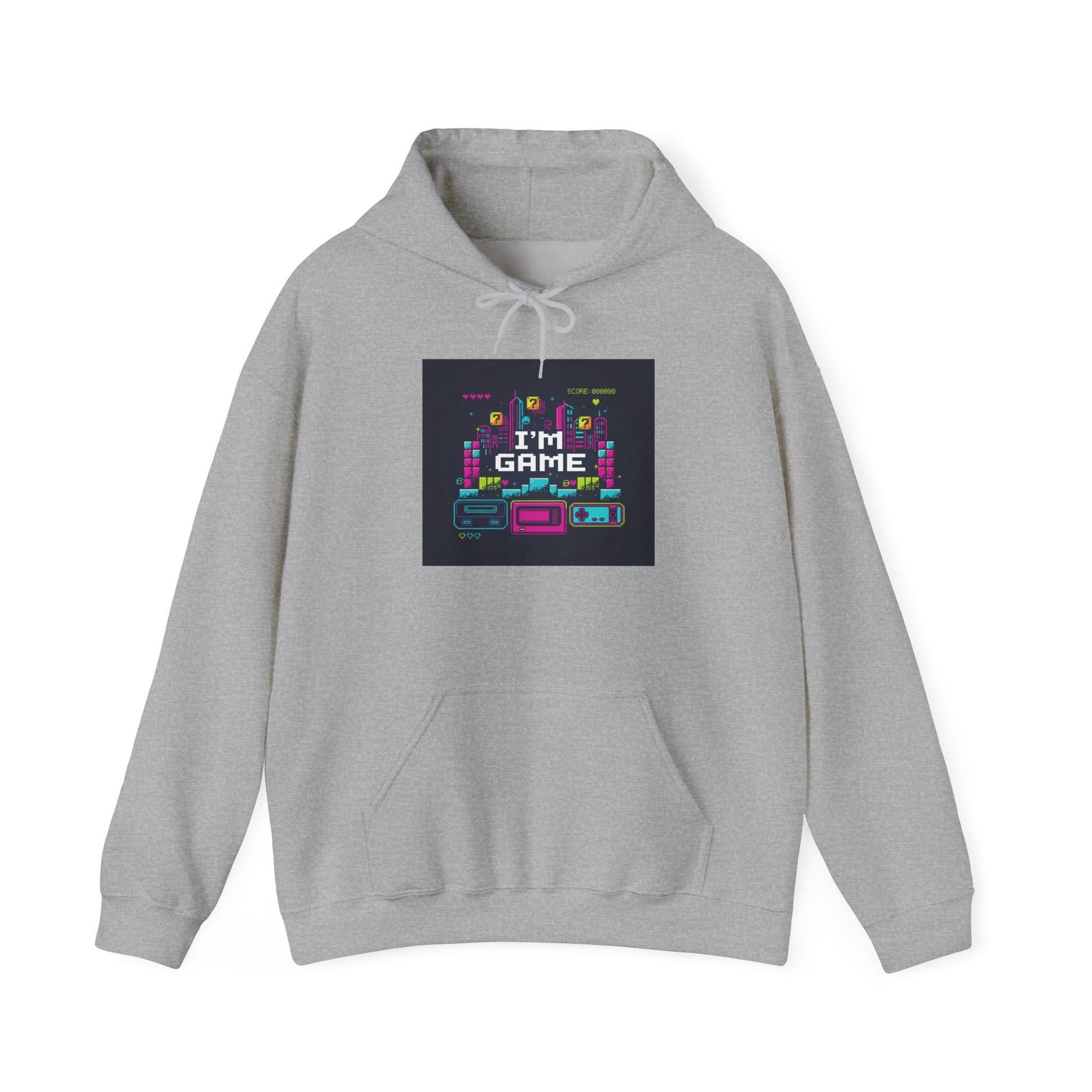 I'm Game pixel art Hoodie | retro gaming, streamer meme - Shante's Bazaar