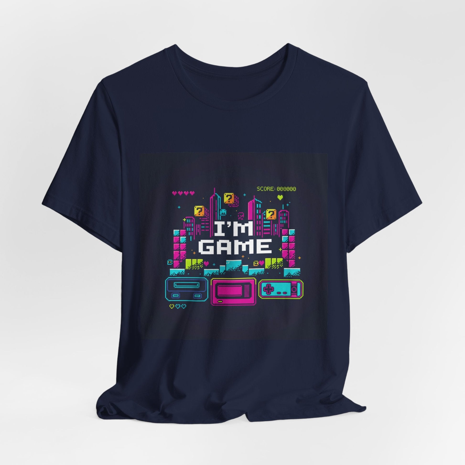 I'M GAME pixel art Tee | retro gaming tee, gamer shirt - Shante's Bazaar