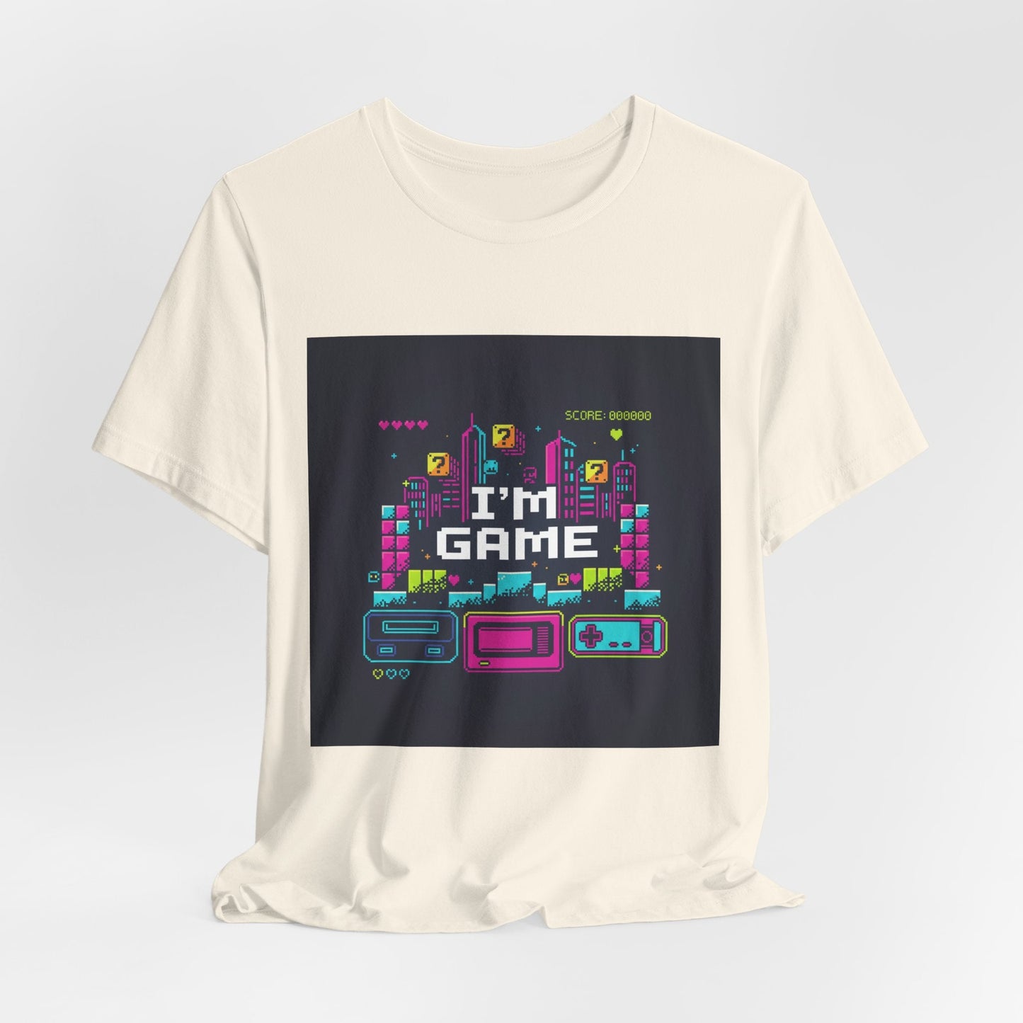 I'M GAME pixel art Tee | retro gaming tee, gamer shirt - Shante's Bazaar