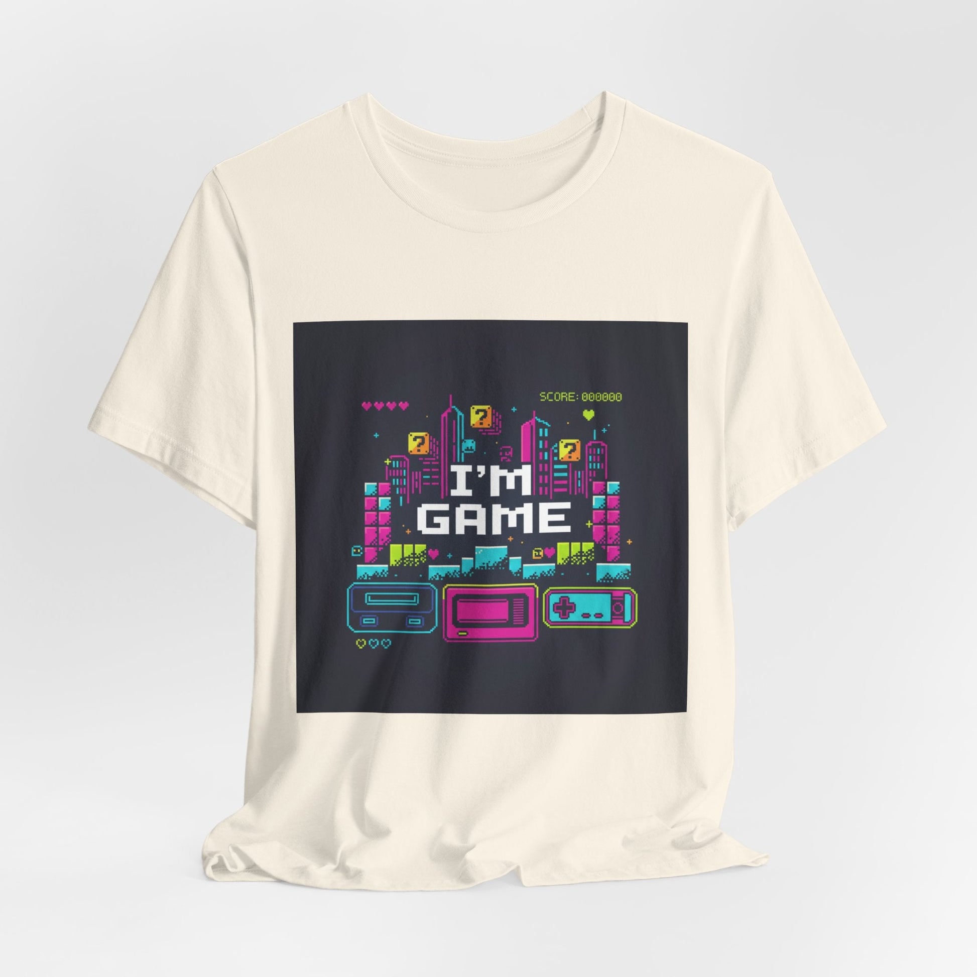 I'M GAME pixel art Tee | retro gaming tee, gamer shirt - Shante's Bazaar