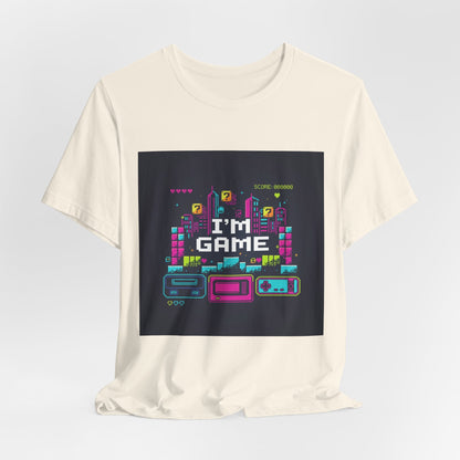 I'M GAME pixel art Tee | retro gaming tee, gamer shirt - Shante's Bazaar