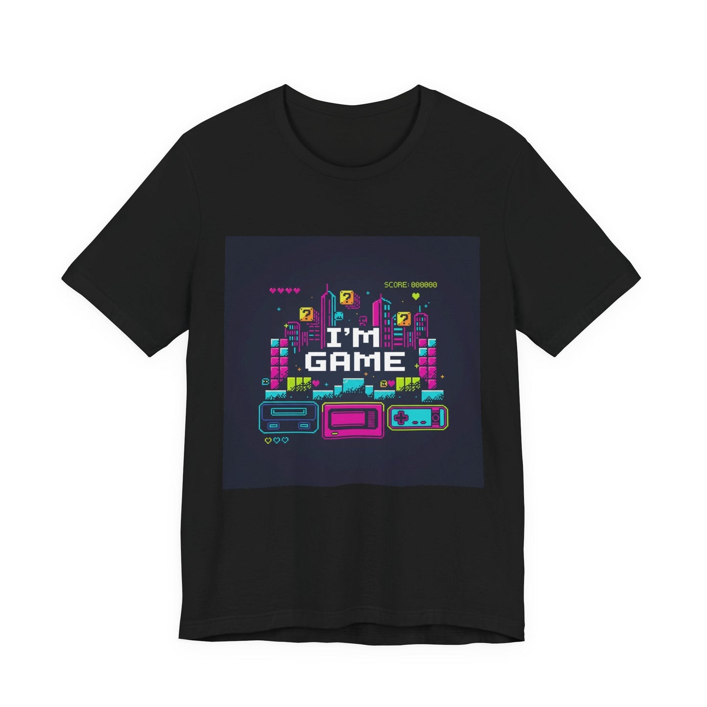 I'M GAME pixel art Tee | retro gaming tee, gamer shirt - Shante's Bazaar