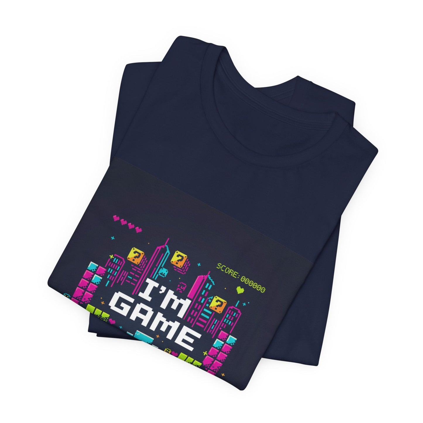 I'M GAME pixel art Tee | retro gaming tee, gamer shirt - Shante's Bazaar