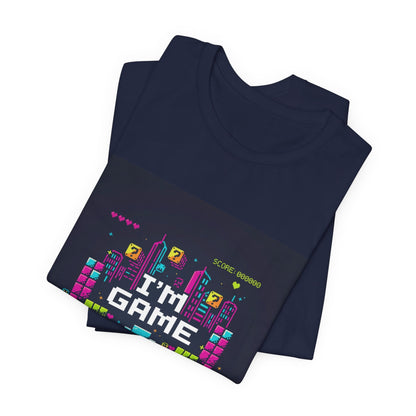 I'M GAME pixel art Tee | retro gaming tee, gamer shirt - Shante's Bazaar