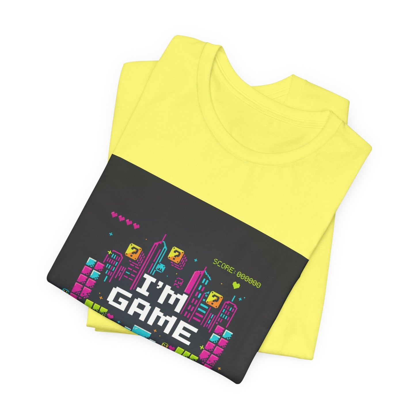 I'M GAME pixel art Tee | retro gaming tee, gamer shirt - Shante's Bazaar