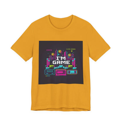 I'M GAME pixel art Tee | retro gaming tee, gamer shirt - Shante's Bazaar