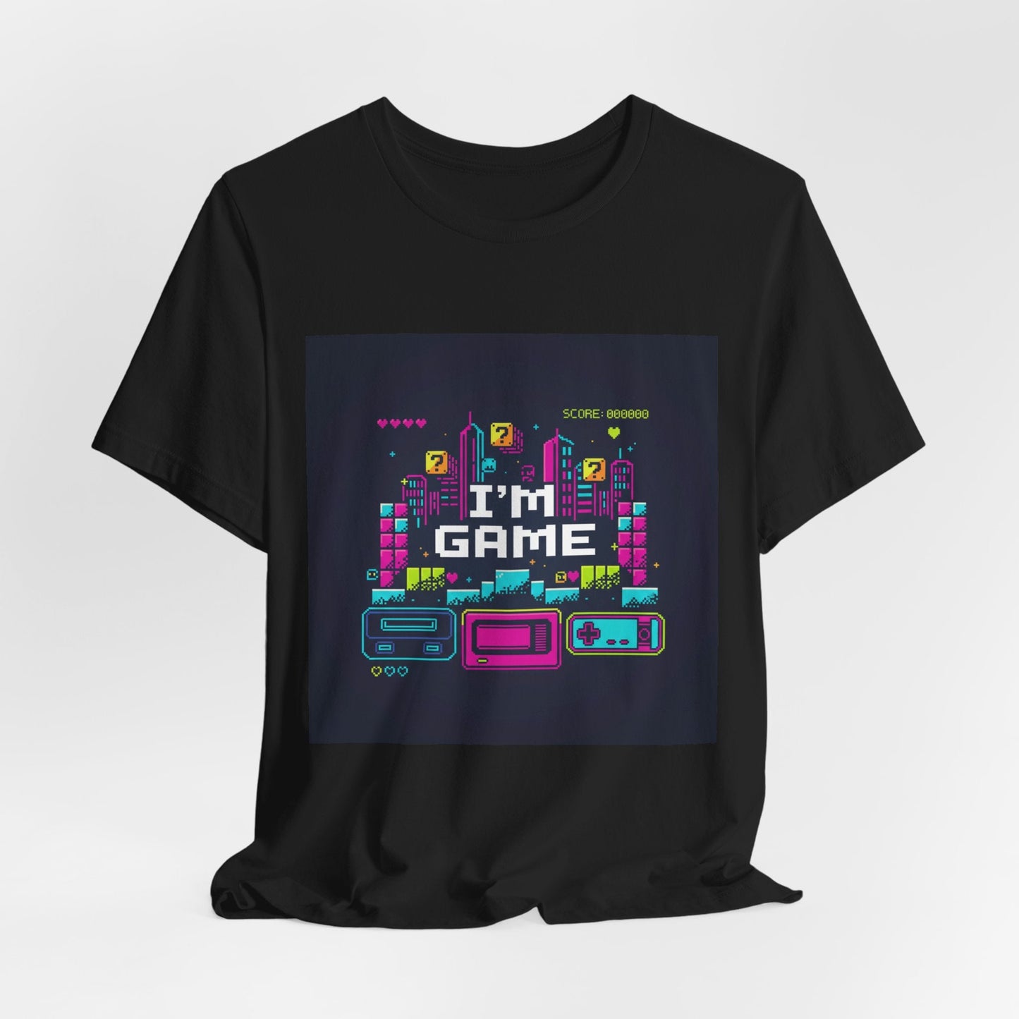 I'M GAME pixel art Tee | retro gaming tee, gamer shirt - Shante's Bazaar