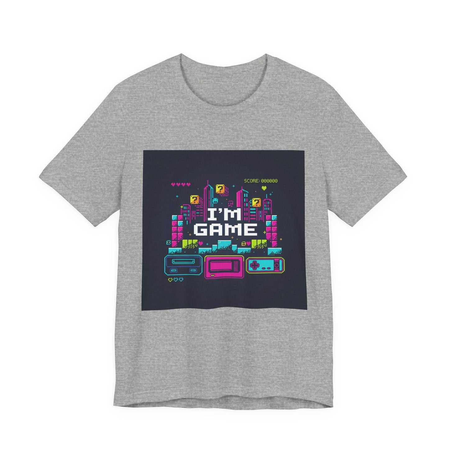 I'M GAME pixel art Tee | retro gaming tee, gamer shirt - Shante's Bazaar