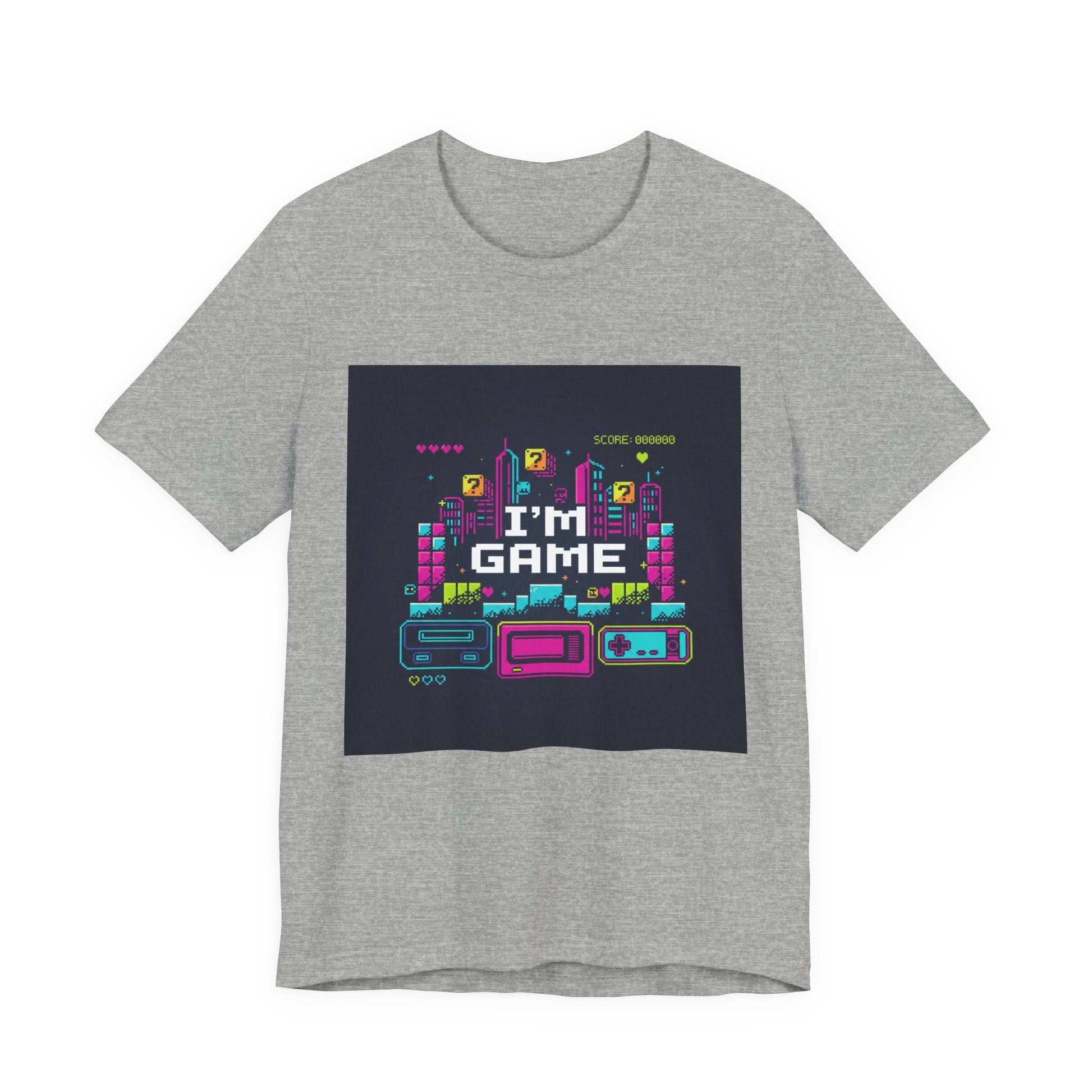 I'M GAME pixel art Tee | retro gaming tee, gamer shirt - Shante's Bazaar