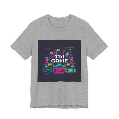 I'M GAME pixel art Tee | retro gaming tee, gamer shirt - Shante's Bazaar