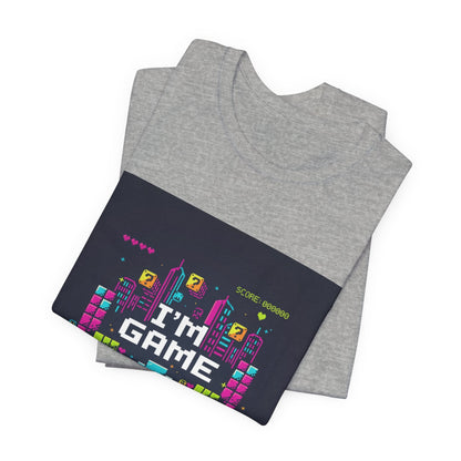 I'M GAME pixel art Tee | retro gaming tee, gamer shirt - Shante's Bazaar