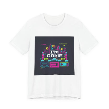 I'M GAME pixel art Tee | retro gaming tee, gamer shirt - Shante's Bazaar