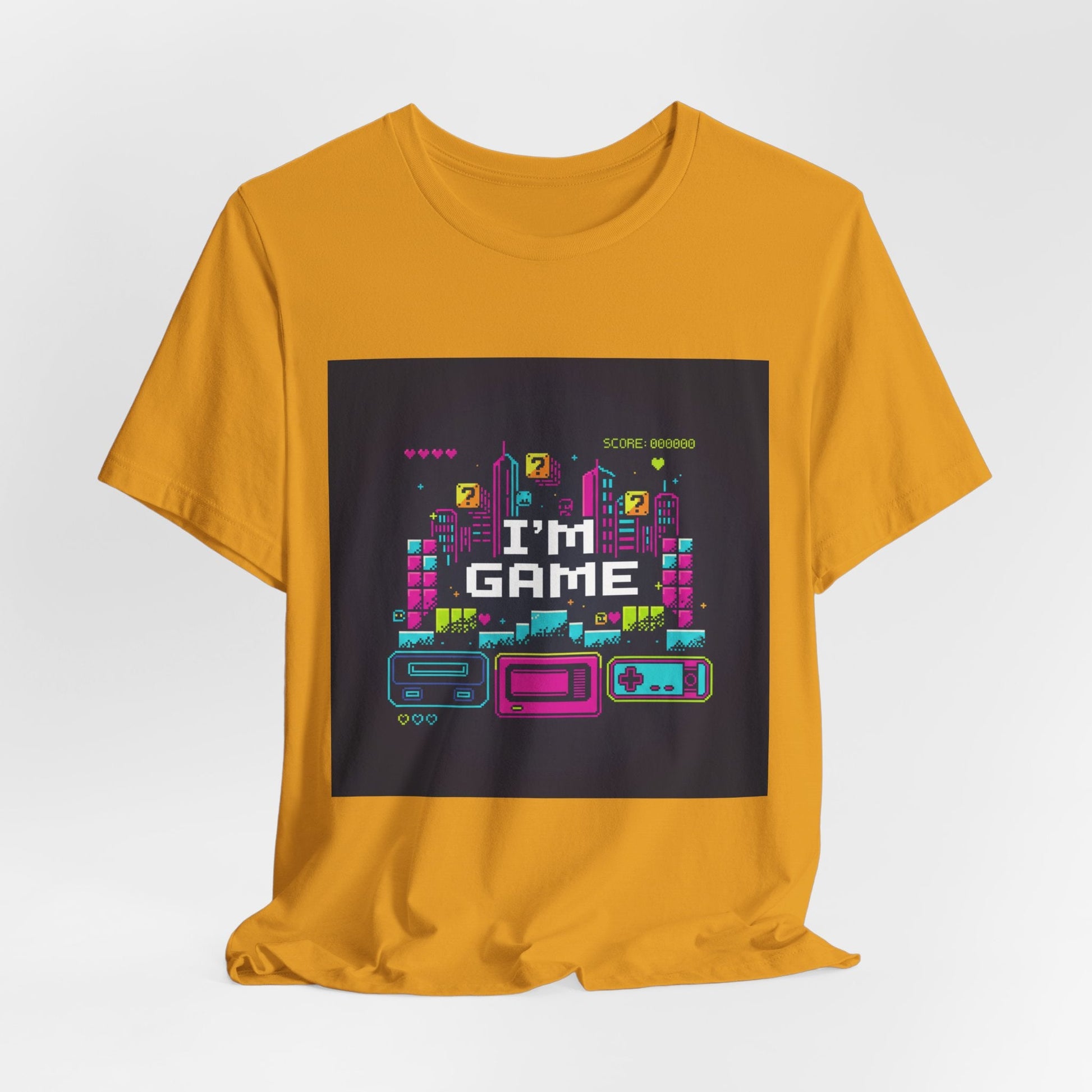 I'M GAME pixel art Tee | retro gaming tee, gamer shirt - Shante's Bazaar