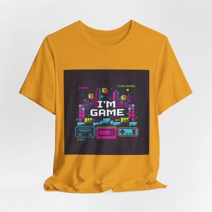I'M GAME pixel art Tee | retro gaming tee, gamer shirt - Shante's Bazaar