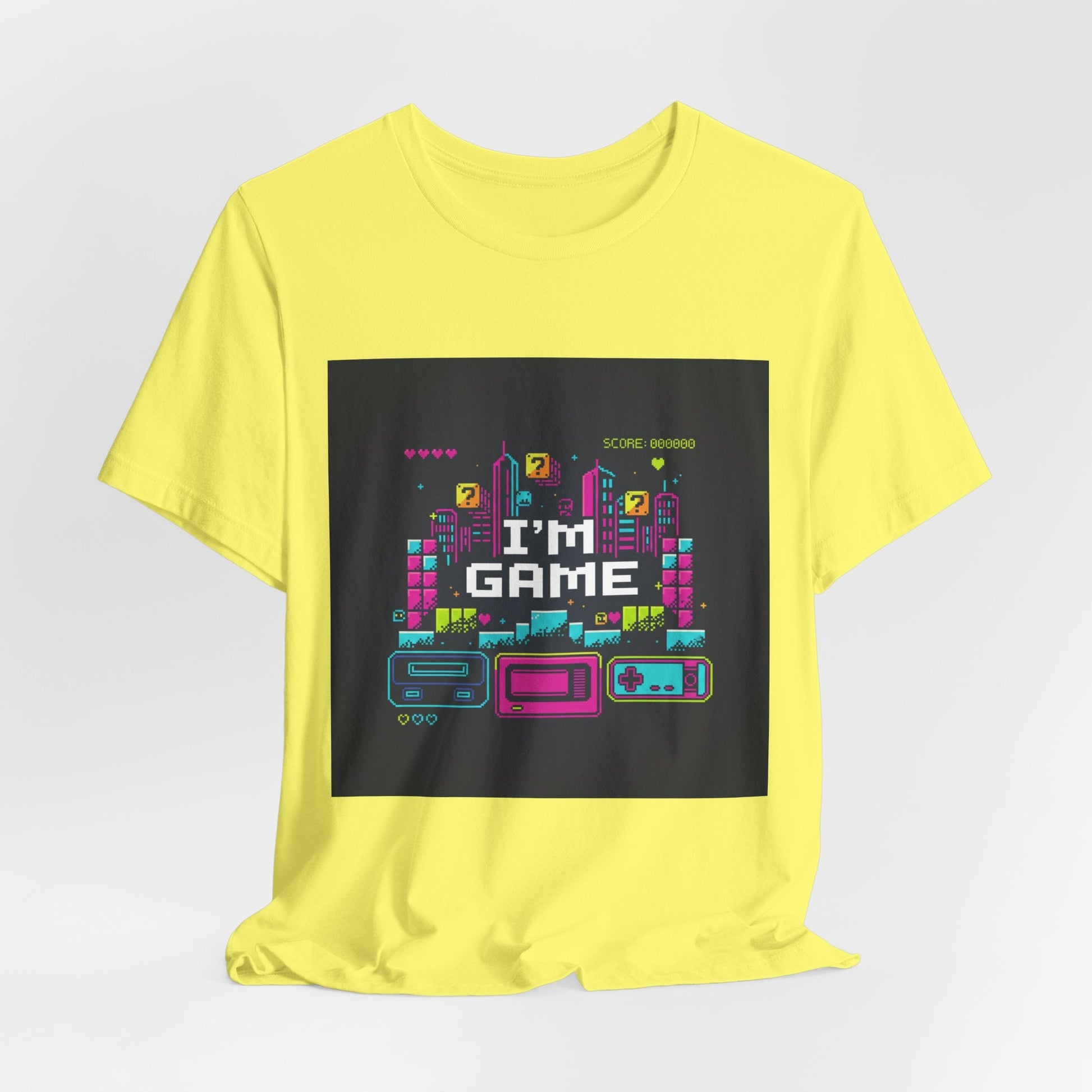 I'M GAME pixel art Tee | retro gaming tee, gamer shirt - Shante's Bazaar