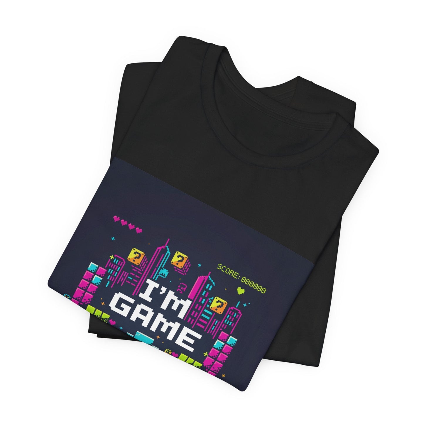 I'M GAME pixel art Tee | retro gaming tee, gamer shirt - Shante's Bazaar