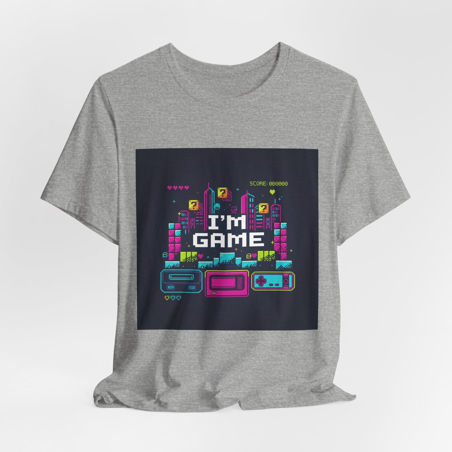 I'M GAME pixel art Tee | retro gaming tee, gamer shirt - Shante's Bazaar
