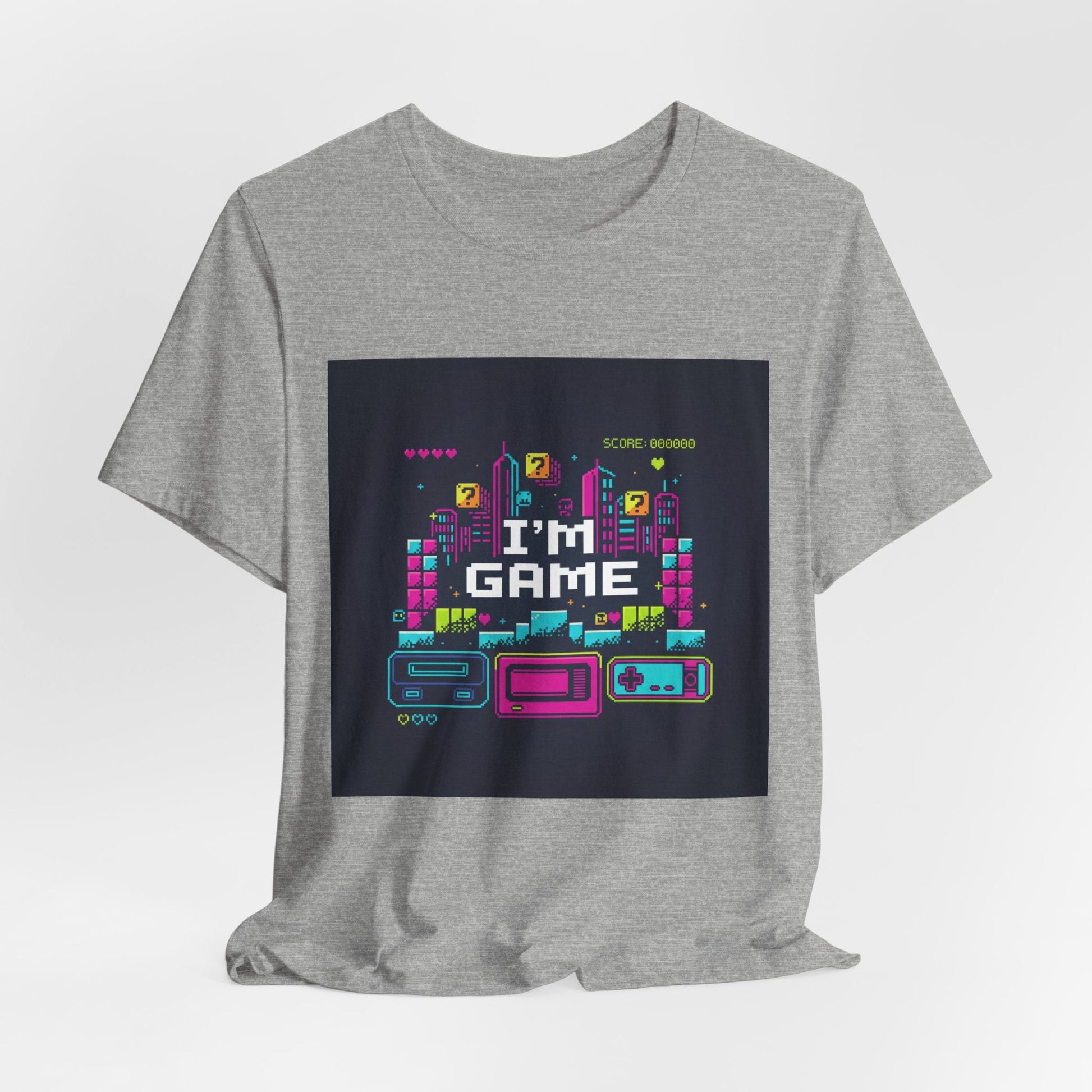 I'M GAME pixel art Tee | retro gaming tee, gamer shirt - Shante's Bazaar