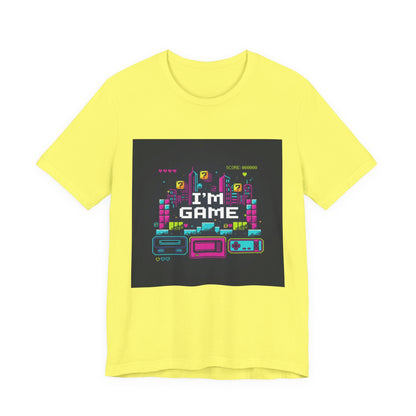 I'M GAME pixel art Tee | retro gaming tee, gamer shirt - Shante's Bazaar