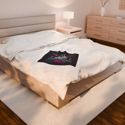 I'm Game Pixel Art Velveteen Plush Blanket | Retro Gaming HUD, Indie RPG Meme - Shante's Bazaar