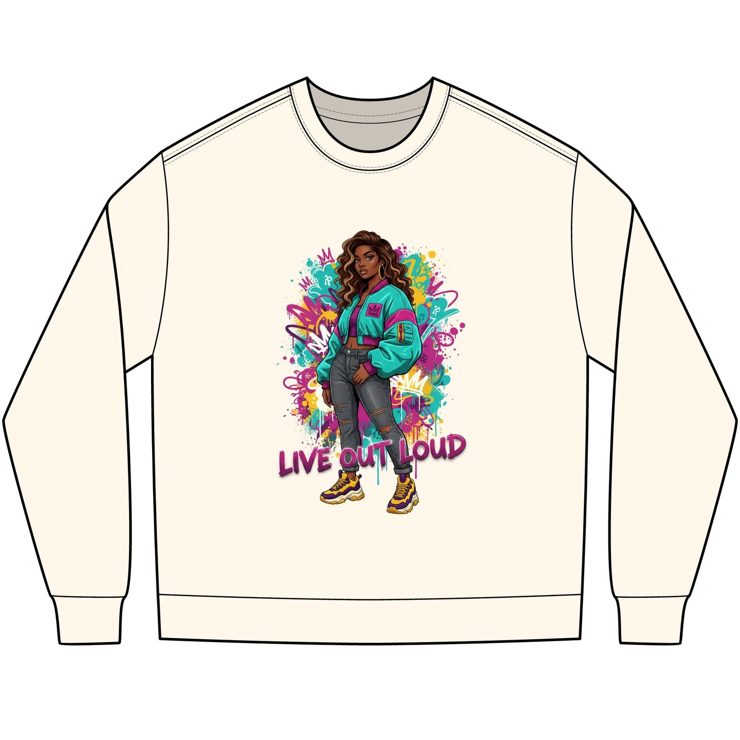 Live Out Loud Graphic Long Sleeve Tee - Shante's Bazaar
