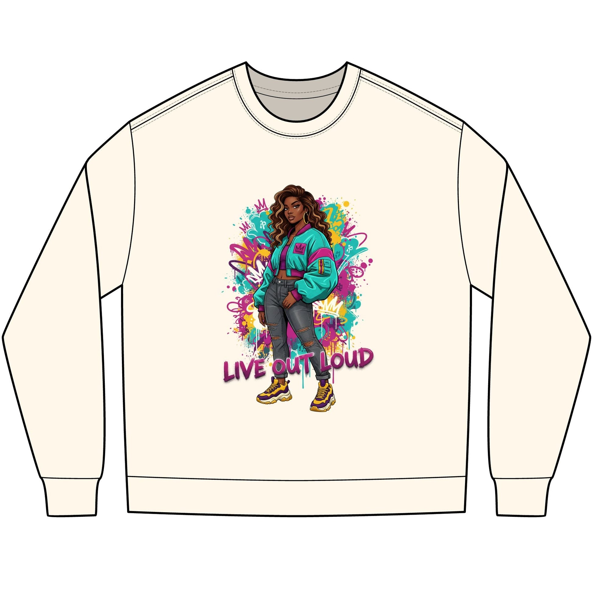 Live Out Loud Graphic Long Sleeve Tee - Shante's Bazaar
