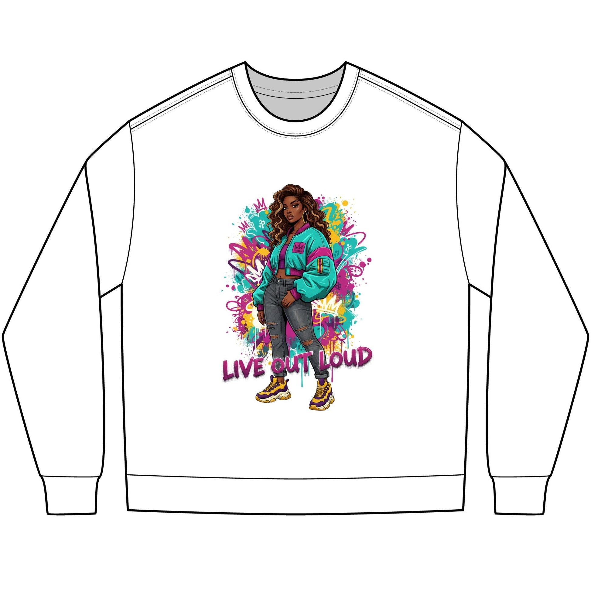 Live Out Loud Graphic Long Sleeve Tee - Shante's Bazaar