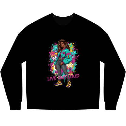 Live Out Loud Graphic Long Sleeve Tee - Shante's Bazaar