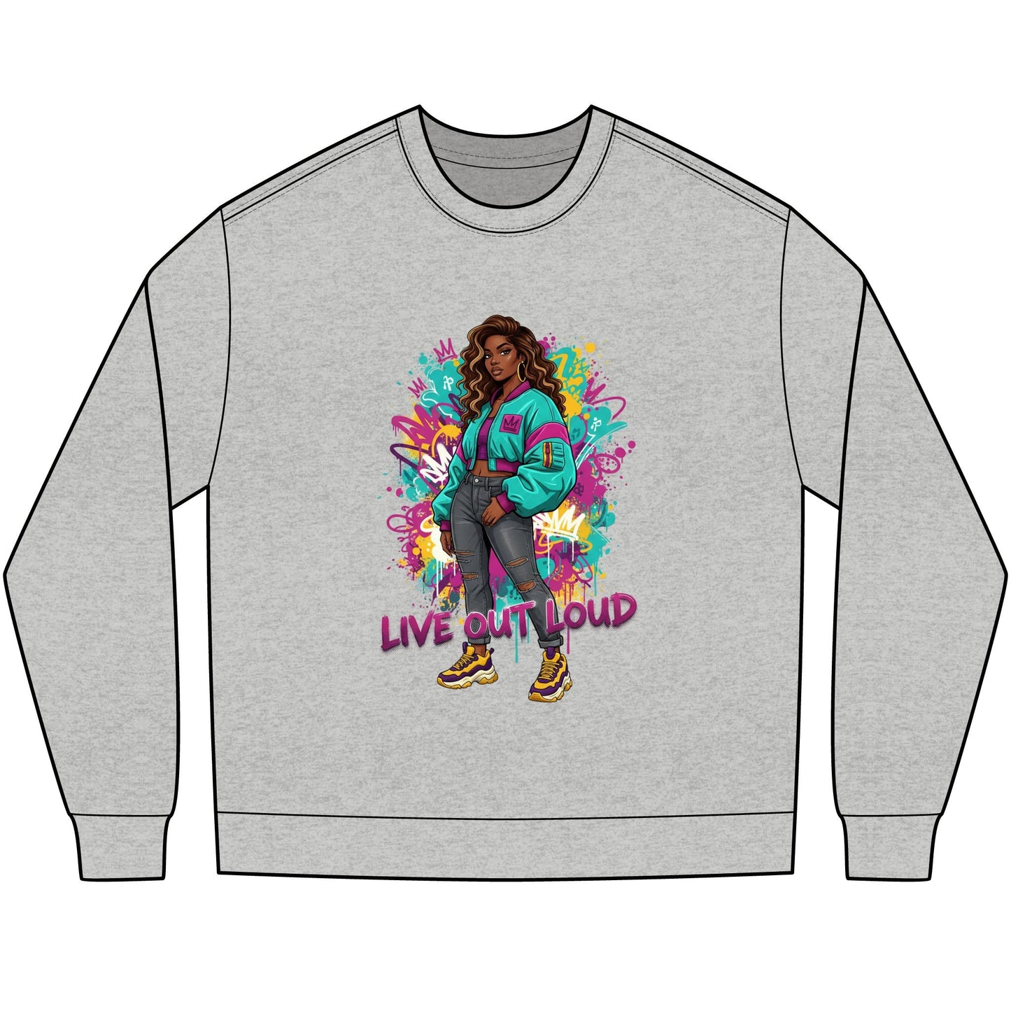 Live Out Loud Graphic Long Sleeve Tee - Shante's Bazaar