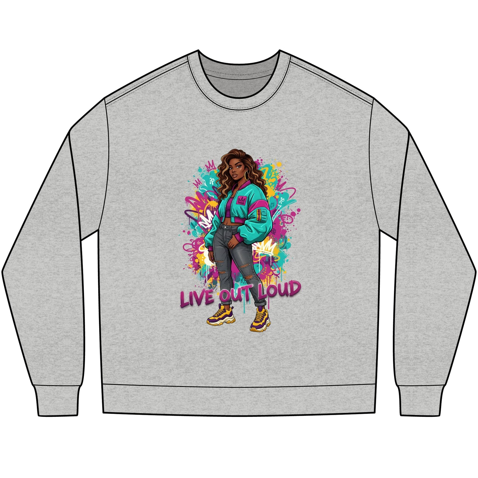 Live Out Loud Graphic Long Sleeve Tee - Shante's Bazaar