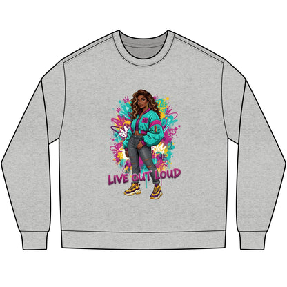Live Out Loud Graphic Long Sleeve Tee - Shante's Bazaar
