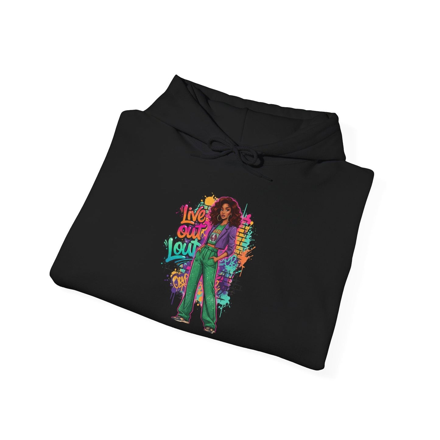 Live Out Loud Hoodie — Expressive Graphic Hooded Sweatshirt - Shante's Bazaar
