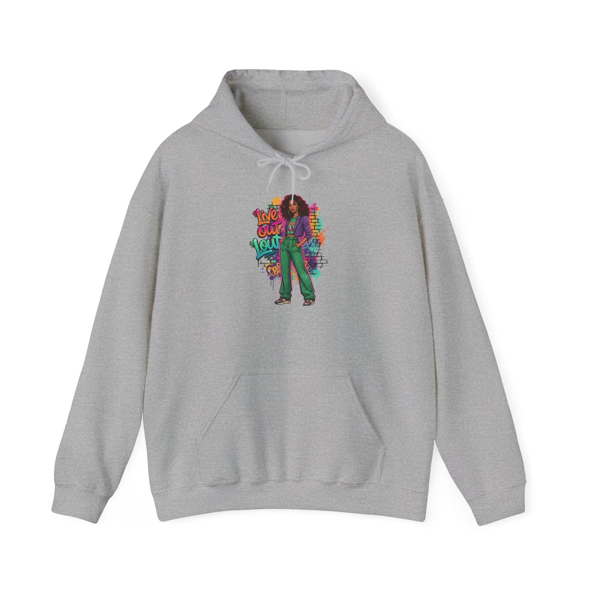 Live Out Loud Hoodie — Expressive Graphic Hooded Sweatshirt - Shante's Bazaar
