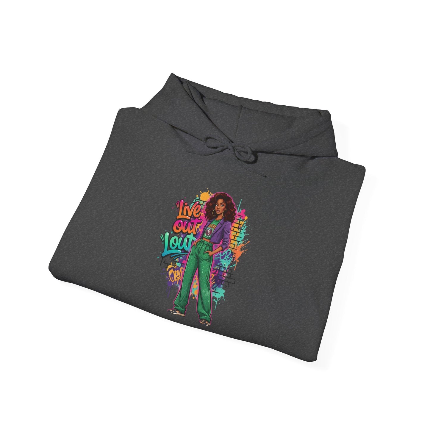 Live Out Loud Hoodie — Expressive Graphic Hooded Sweatshirt - Shante's Bazaar