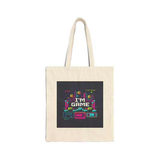 Pixel Art 'I'm Game' Tote | Gaming & Streamer Merch - Shante's Bazaar