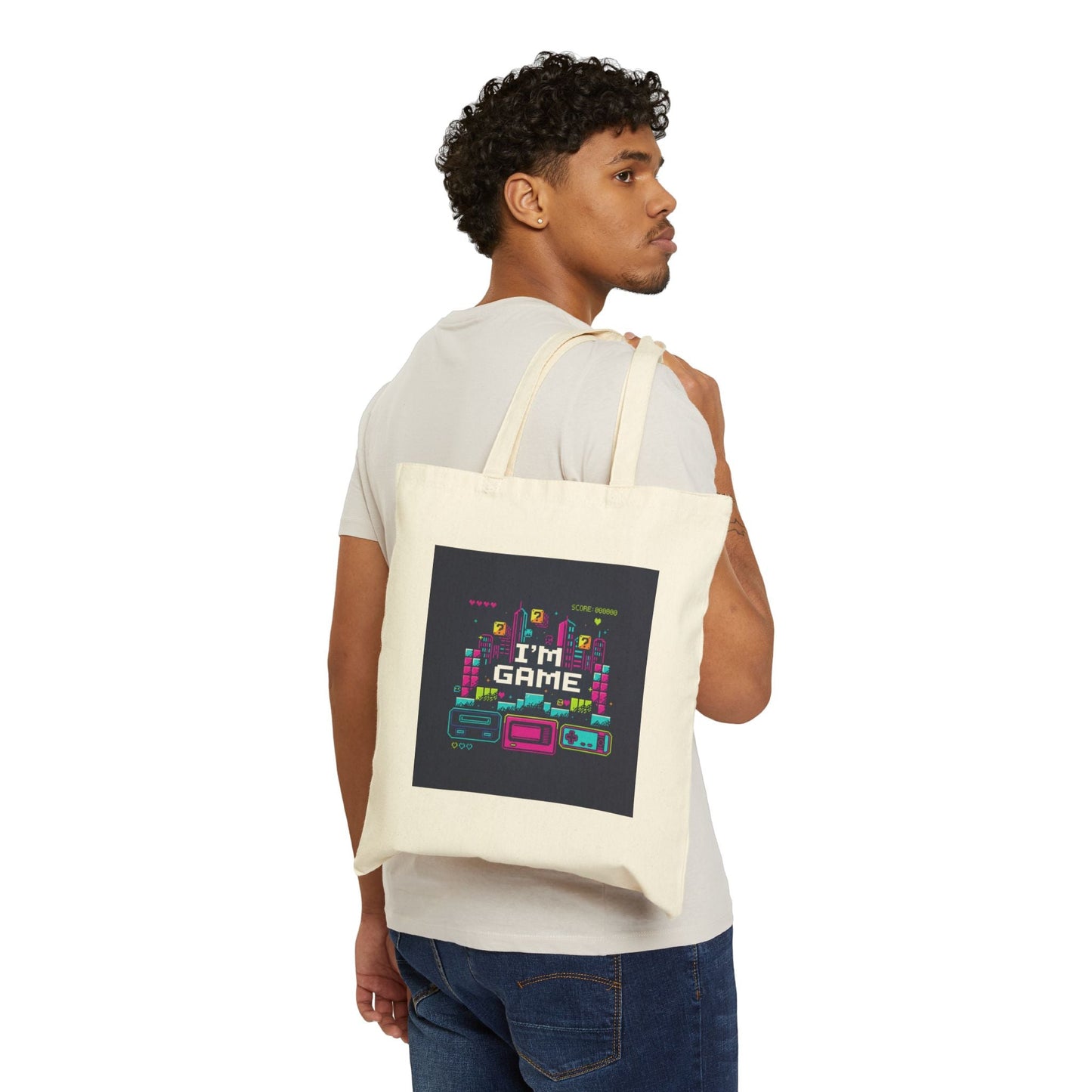Pixel Art 'I'm Game' Tote | Gaming & Streamer Merch - Shante's Bazaar