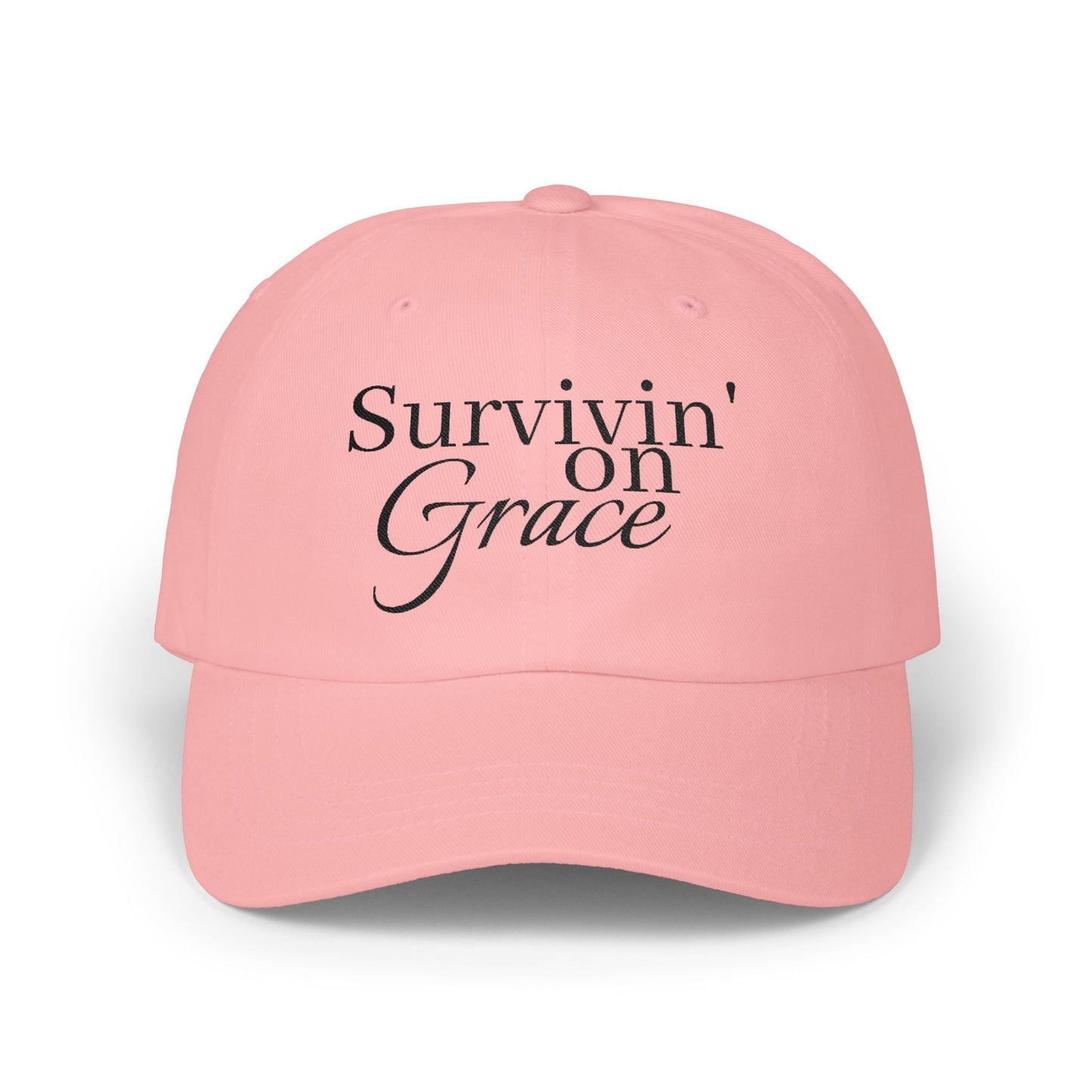 Survivin' on Grace — Women's Inspirational Embroidered Baseball Hat - Shante's Bazaar