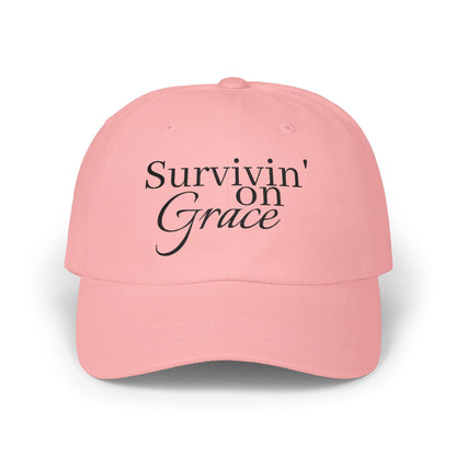 Survivin' on Grace — Women's Inspirational Embroidered Baseball Hat - Shante's Bazaar