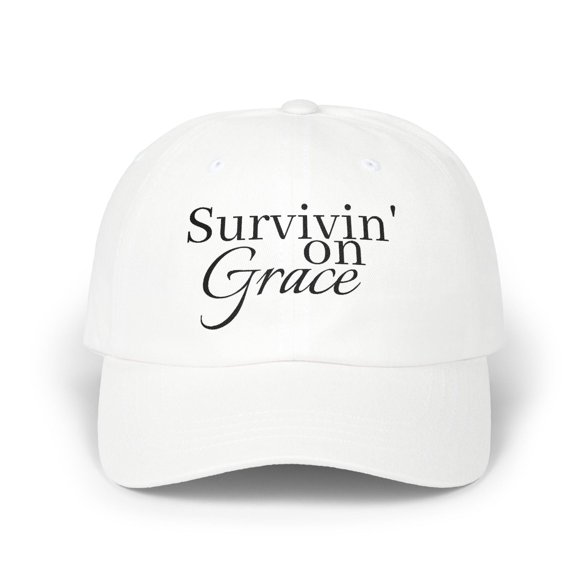 Survivin' on Grace — Women's Inspirational Embroidered Baseball Hat - Shante's Bazaar